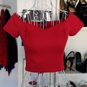 Red Cropped Shirt